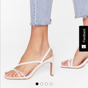 Nasty Gal White Strappy Heels